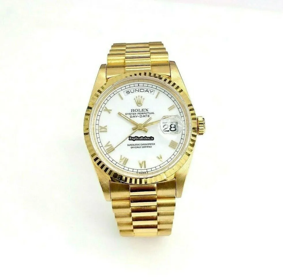 Well Made Replica Rolex Day-date 36 18238 Caliber 3155 Automatic Movement 36mm Yellow Gold Case Mens/unisex Watch - Image 5