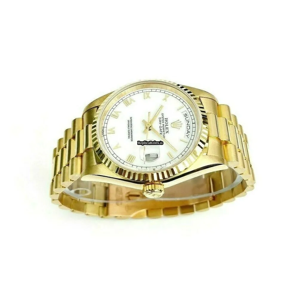 Well Made Replica Rolex Day-date 36 18238 Caliber 3155 Automatic Movement 36mm Yellow Gold Case Mens/unisex Watch - Image 6