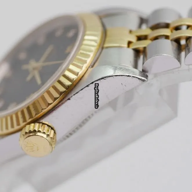 Best Replica Rolex Oyster Perpetual 67193 Automatic Movement 26mm Gold/steel Case Womens Watch - Image 8