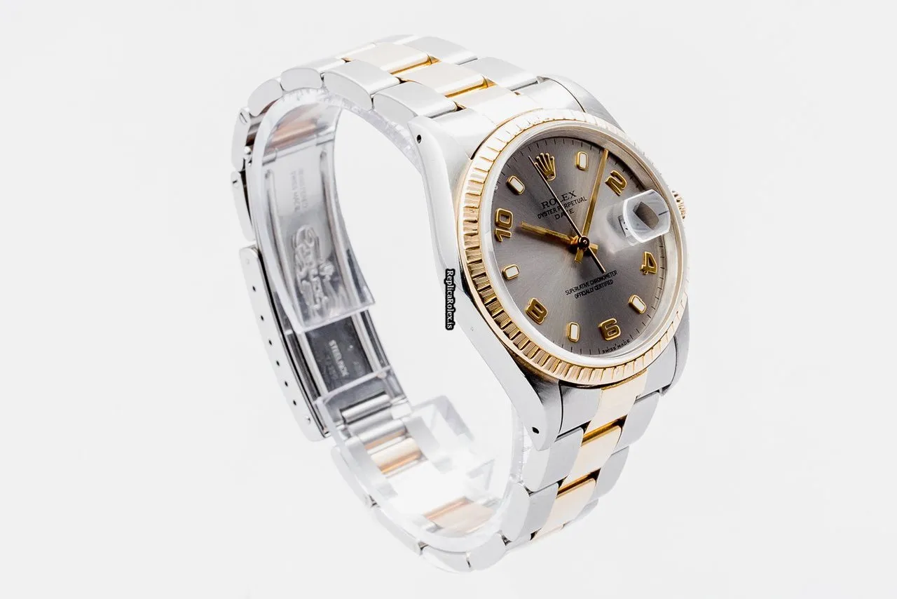 Wholesale Replicas Rolex Oyster Perpetual Date 15223 Caliber 3135 Automatic Movement 34mm Gold/steel Case Mens/unisex Watch - Image 2