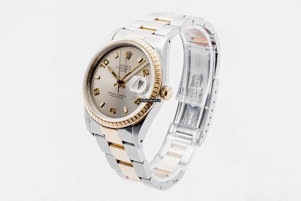 Wholesale Replicas Rolex Oyster Perpetual Date 15223 Caliber 3135 Automatic Movement 34mm Gold/steel Case Mens/unisex Watch - Image 3