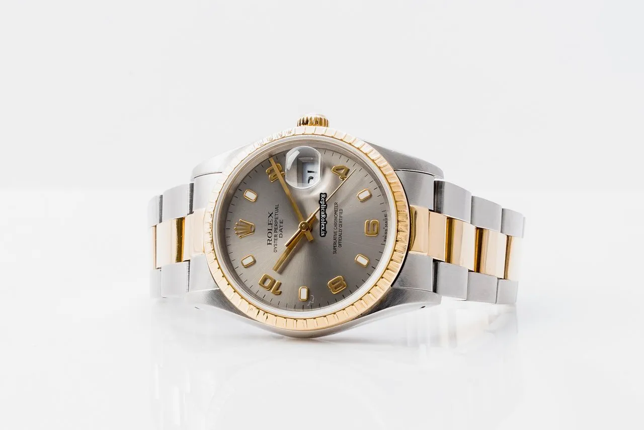Wholesale Replicas Rolex Oyster Perpetual Date 15223 Caliber 3135 Automatic Movement 34mm Gold/steel Case Mens/unisex Watch - Image 5