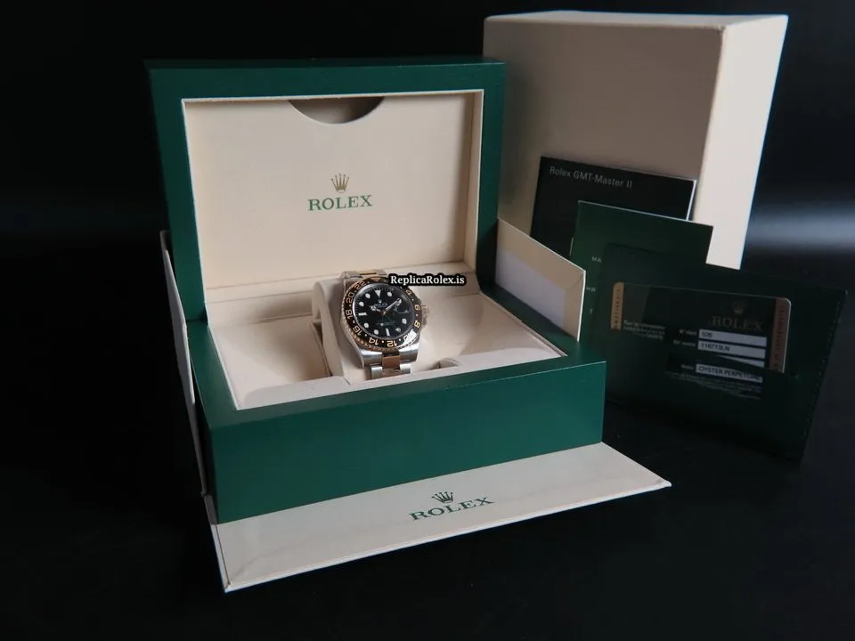 Defect Replica Rolex Gmt-master II 116713ln Automatic Movement 40mm Gold/steel Case Mens/unisex Watch - Image 4