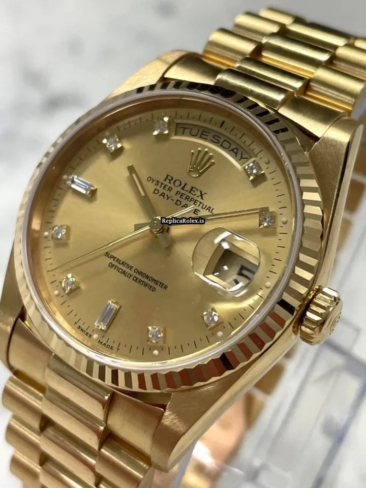 Incredible Replica Rolex Day-date 36 18238 Caliber 3155 Automatic Movement 36mm Yellow Gold Case Mens/unisex Watch