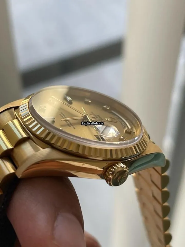 Incredible Replica Rolex Day-date 36 18238 Caliber 3155 Automatic Movement 36mm Yellow Gold Case Mens/unisex Watch - Image 14