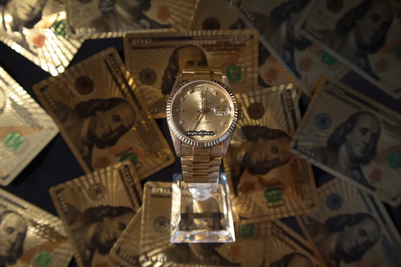 Incredible Replica Rolex Day-date 36 18238 Caliber 3155 Automatic Movement 36mm Yellow Gold Case Mens/unisex Watch - Image 6