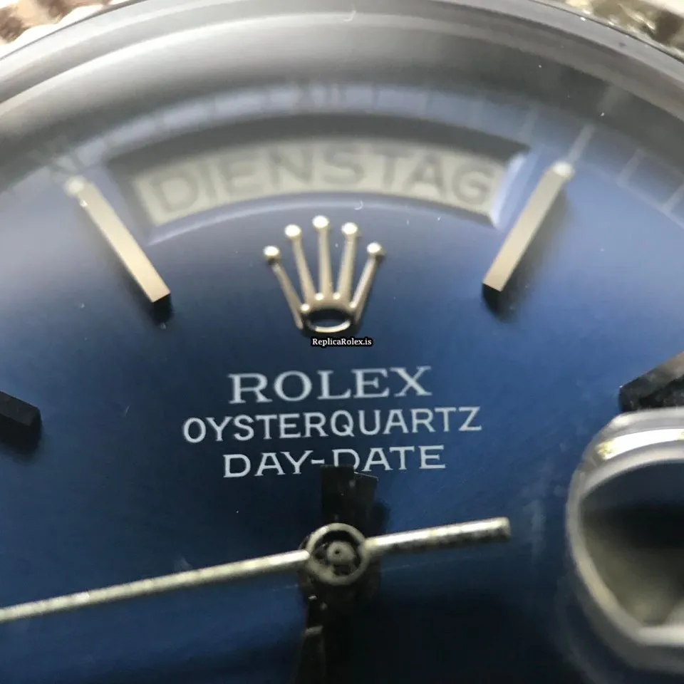 Design Fake Rolex Day-date Oysterquartz 19019 Caliber 5055 Quartz Movement 36mm White Gold Case Mens/unisex Watch