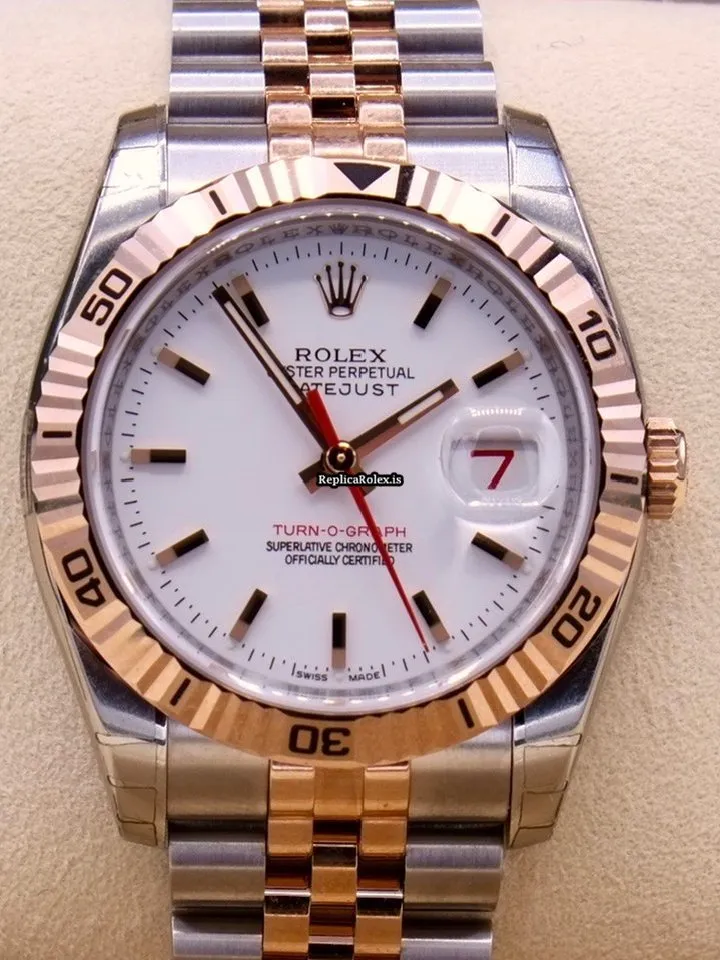 Fine Copy Rolex Datejust Turn-o-graph 116261 Caliber 3135 Automatic Movement 36mm Gold/steel Case Mens/unisex Watch