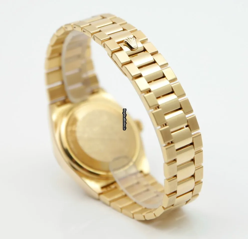 Lovely Replica Rolex Day-date Oysterquartz 19048 Caliber 5055 Quartz Movement 36mm Yellow Gold Case Mens/unisex Watch - Image 9