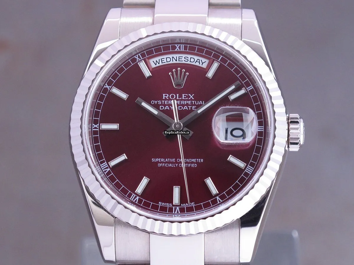 Quality Replica Rolex Day-date 36 118239 Caliber 3155 Automatic Movement 36x43mm White Gold Case Mens/unisex Watch