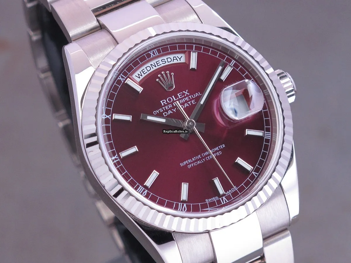 Quality Replica Rolex Day-date 36 118239 Caliber 3155 Automatic Movement 36x43mm White Gold Case Mens/unisex Watch - Image 10