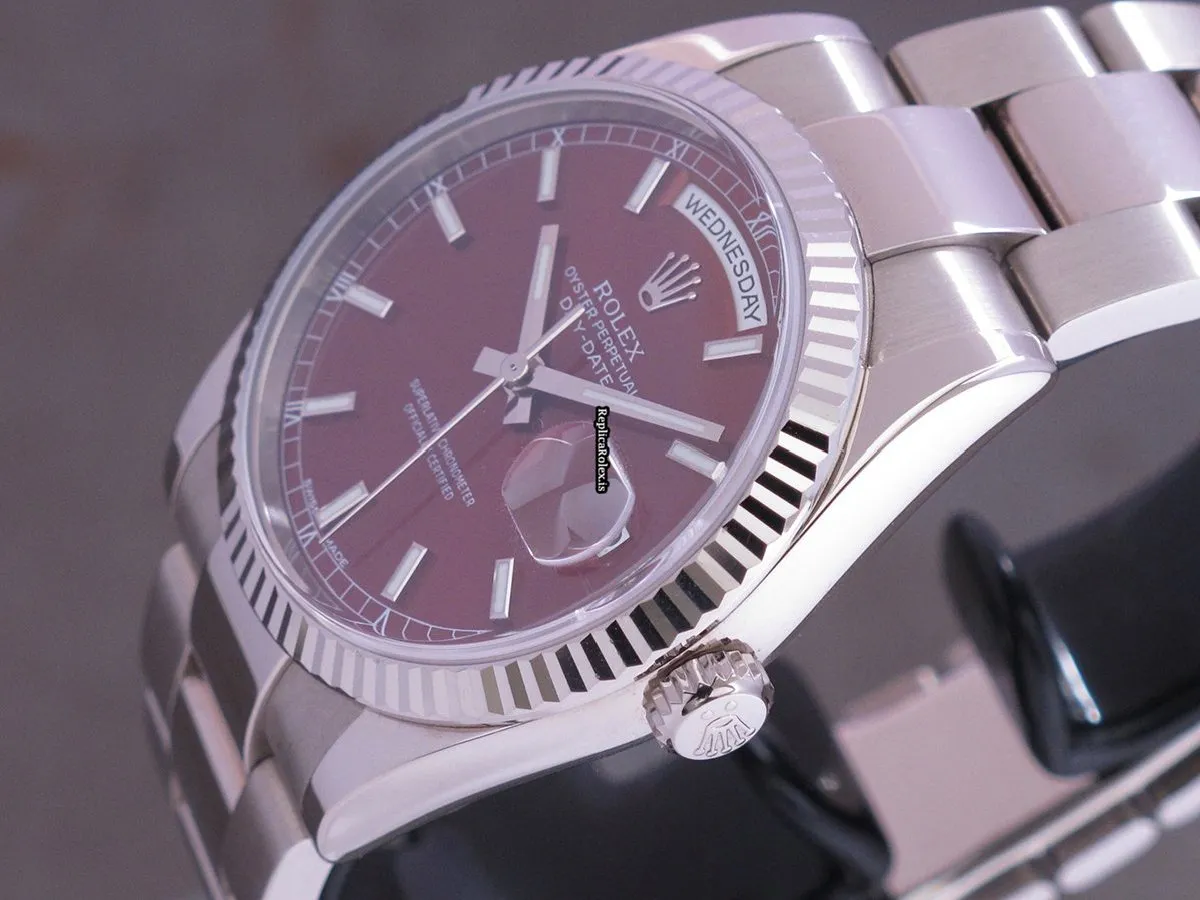 Quality Replica Rolex Day-date 36 118239 Caliber 3155 Automatic Movement 36x43mm White Gold Case Mens/unisex Watch - Image 12