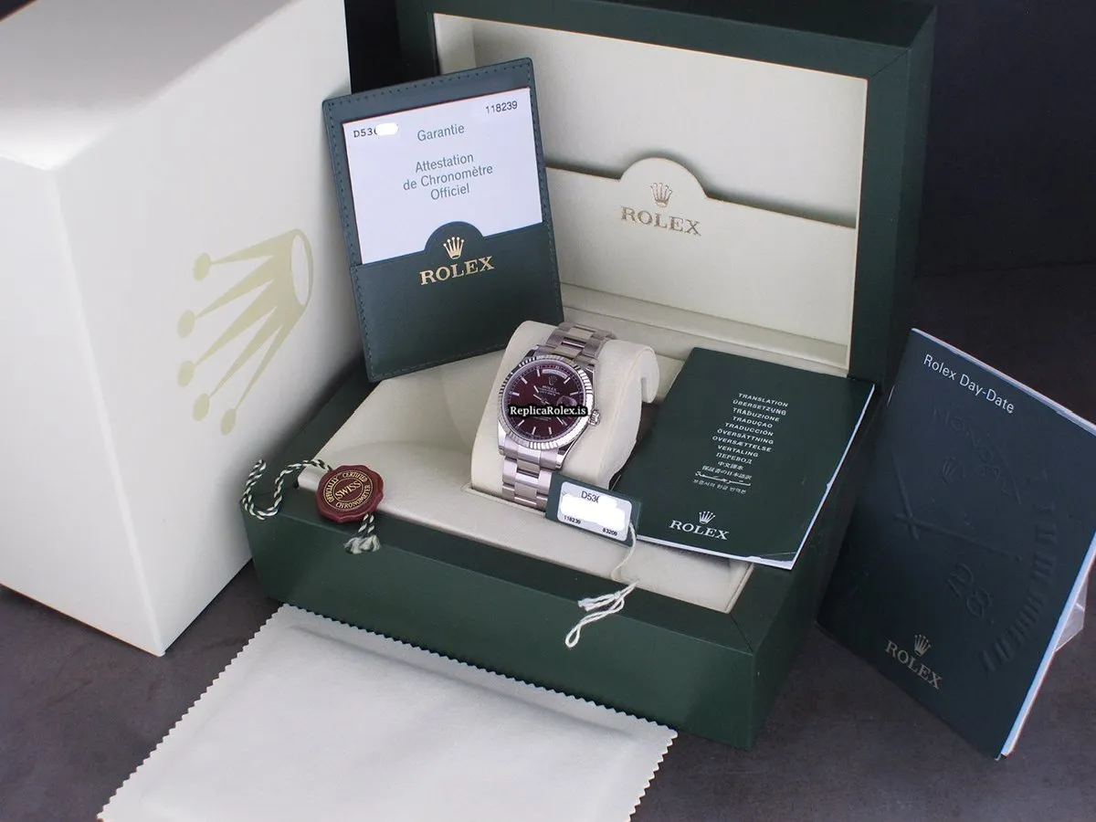 Quality Replica Rolex Day-date 36 118239 Caliber 3155 Automatic Movement 36x43mm White Gold Case Mens/unisex Watch - Image 2