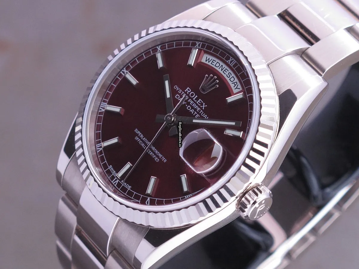 Quality Replica Rolex Day-date 36 118239 Caliber 3155 Automatic Movement 36x43mm White Gold Case Mens/unisex Watch - Image 9