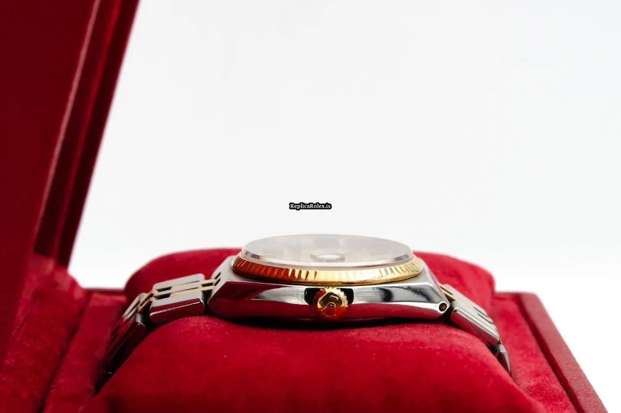 Pleasing Replica Rolex Datejust Oysterquartz 17013 Caliber 5035 Quartz Movement 36x42mm Gold/steel Case Mens/unisex Watch - Image 4