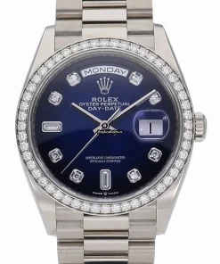 Swiss Fake Rolex Day-date 36 128349rbr Caliber 3255 Automatic Movement 36mm White Gold Case Watch