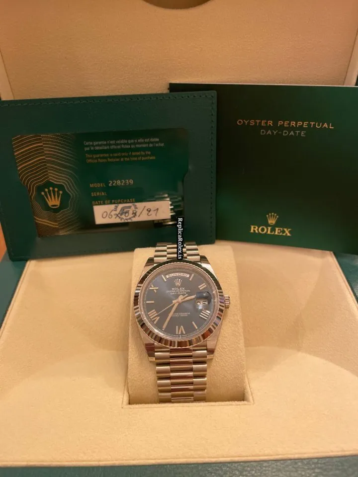 Wonderful Fake Rolex Day-date 40 228239 Caliber 3255 Automatic Movement 40mm White Gold Case Mens/unisex Watch - Image 6