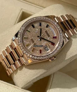 Perfect Replica Rolex Day-date 36 128345rbr Caliber 3255 Automatic Movement 36mm Rose Gold Case Mens/unisex Watch