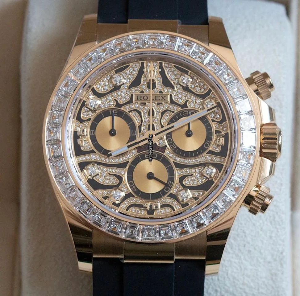 Nice Replica Rolex Daytona 116588tbr Automatic Movement 40mm Yellow Gold Case Mens/unisex Watch