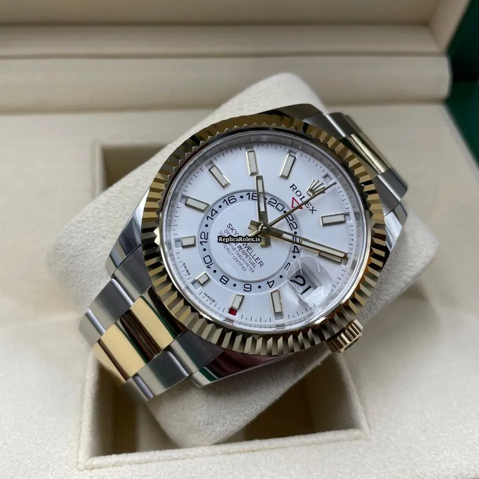 1:1 Replica Rolex Sky-dweller 326933 Caliber 9001 Automatic Movement 42mm Gold/steel Case Mens/unisex Watch