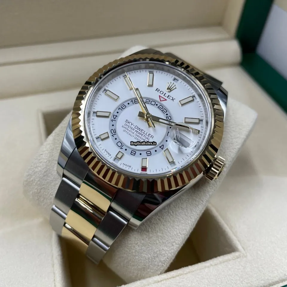 1:1 Replica Rolex Sky-dweller 326933 Caliber 9001 Automatic Movement 42mm Gold/steel Case Mens/unisex Watch - Image 12