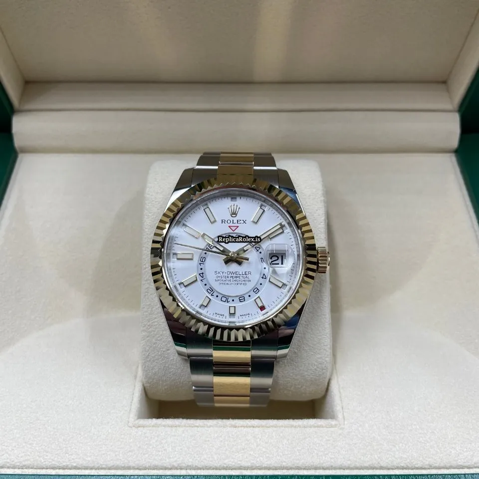 1:1 Replica Rolex Sky-dweller 326933 Caliber 9001 Automatic Movement 42mm Gold/steel Case Mens/unisex Watch - Image 16