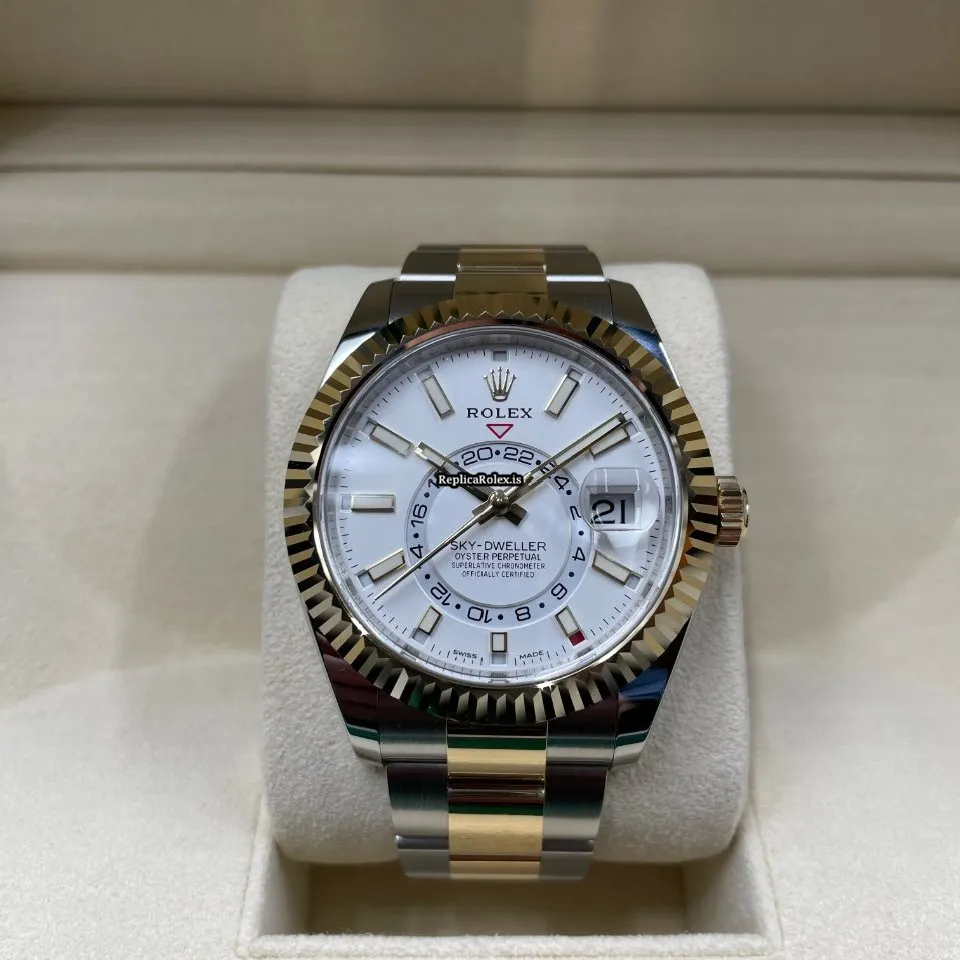 1:1 Replica Rolex Sky-dweller 326933 Caliber 9001 Automatic Movement 42mm Gold/steel Case Mens/unisex Watch - Image 4