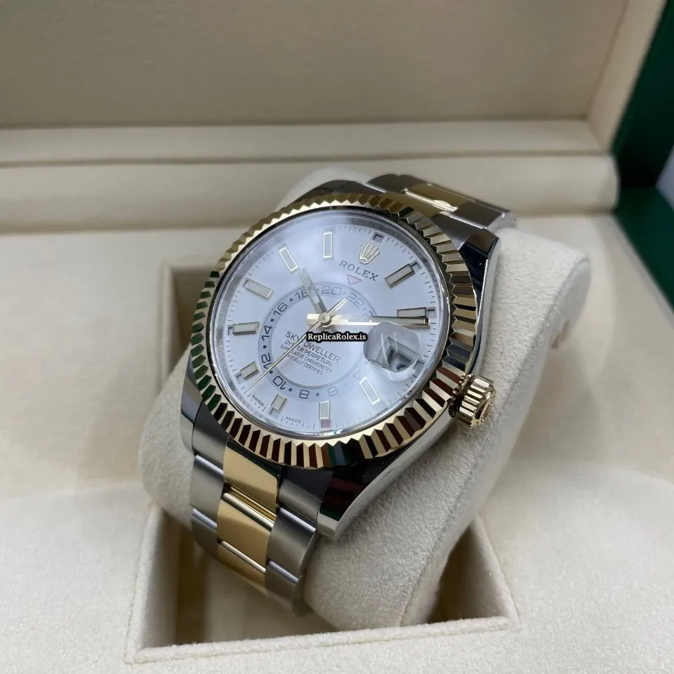 1:1 Replica Rolex Sky-dweller 326933 Caliber 9001 Automatic Movement 42mm Gold/steel Case Mens/unisex Watch - Image 8