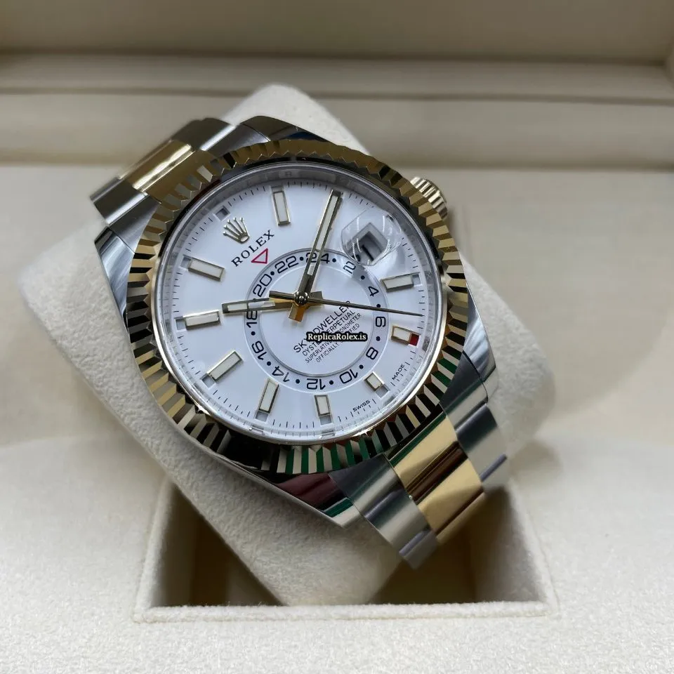 1:1 Replica Rolex Sky-dweller 326933 Caliber 9001 Automatic Movement 42mm Gold/steel Case Mens/unisex Watch - Image 9