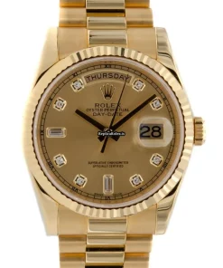 Wonderful Fake Rolex Day-date 36 118238 Caliber 3155 Automatic Movement 36mm Yellow Gold Case Mens/unisex Watch