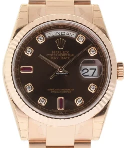 Fabulous Replica Rolex Day-date 36 118205 Caliber 3155 Automatic Movement 36mm Rose Gold Case Mens/unisex Watch