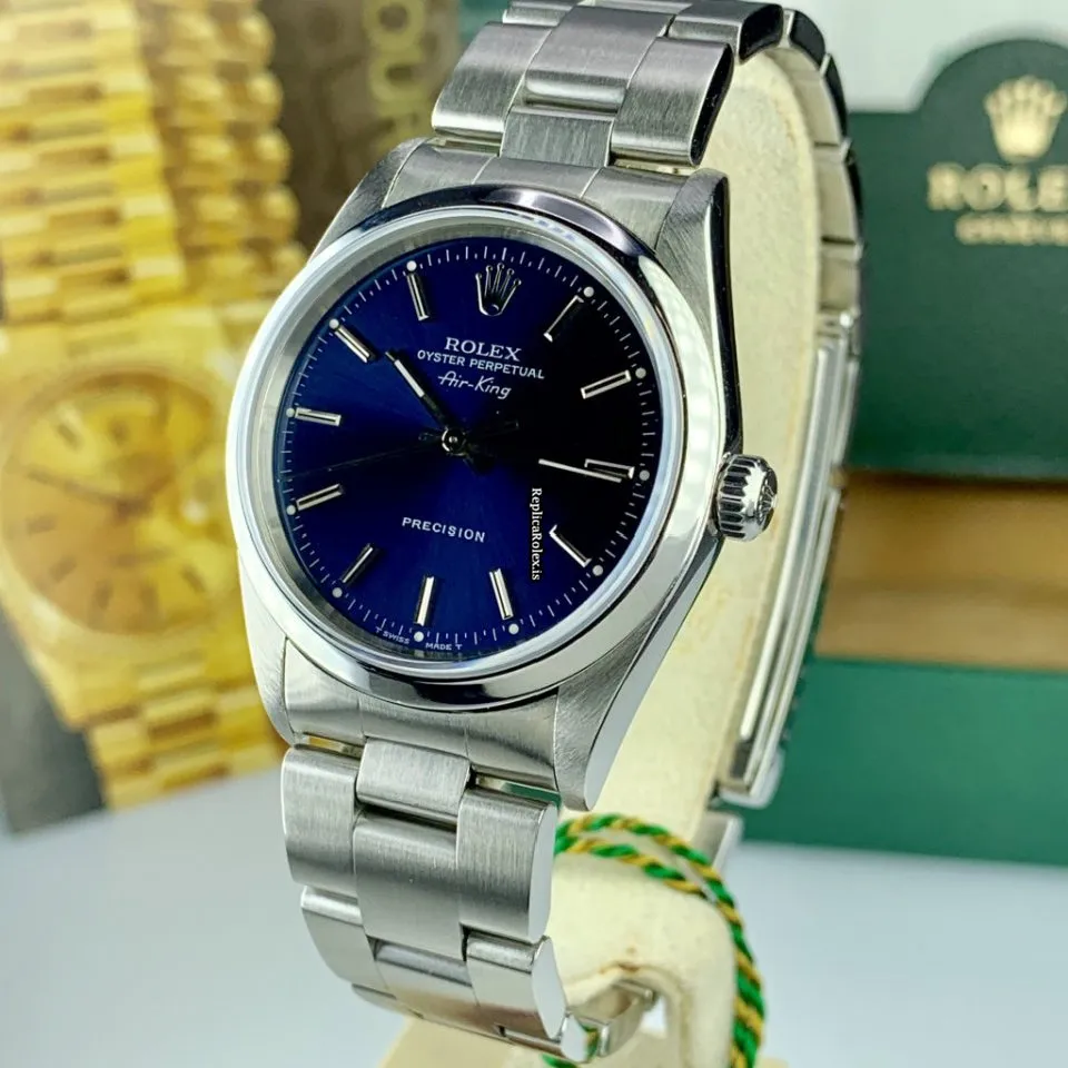 Special Replica Rolex Air King Precision 14000 Caliber 3000 Automatic Movement 34mm Steel Case Mens/unisex Watch - Image 4