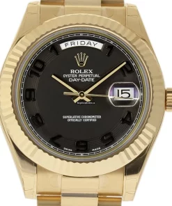 Excellent Fake Rolex Day-date II 218238 Caliber 3156 Automatic Movement 41mm Yellow Gold Case Mens/unisex Watch