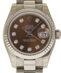 Wonderful Fake Rolex Lady-datejust 179179 Caliber 2235 Automatic Movement 26mm White Gold Case Womens Watch