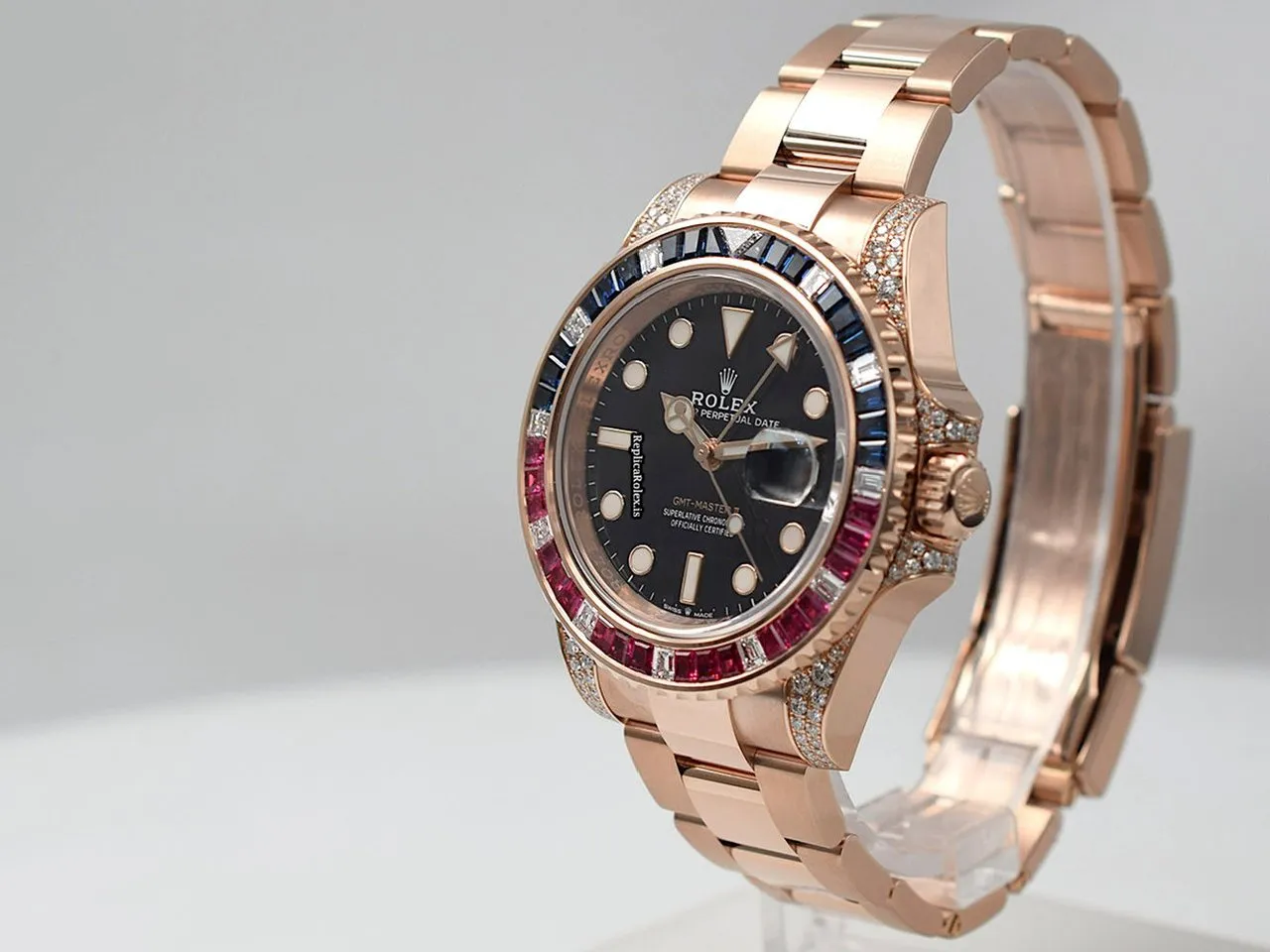 Top Fake Rolex Gmt-master II 126755saru Caliber 3186 Automatic Movement 40mm Rose Gold Case Mens/unisex Watch - Image 3