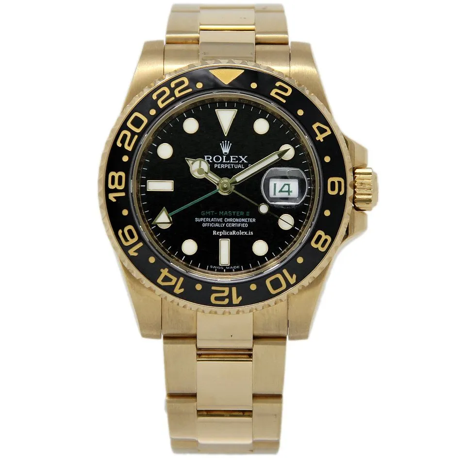 Fantastic Clone Rolex Gmt-master II 116718 Caliber 3186 Automatic Movement 40mm Yellow Gold Case Mens/unisex Watch - Image 2
