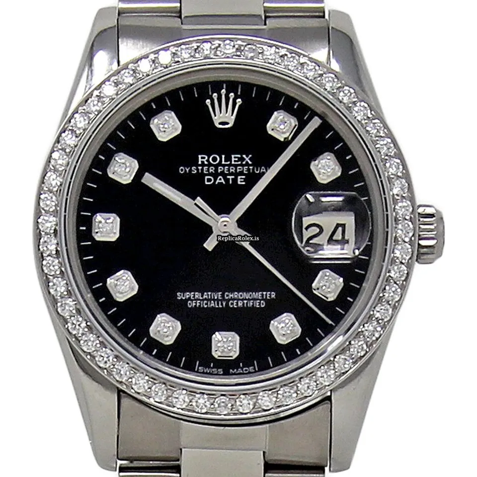 Appealing Replica Rolex Oyster Perpetual Date 15000 Automatic Movement 34mm Steel Case Womens Watch