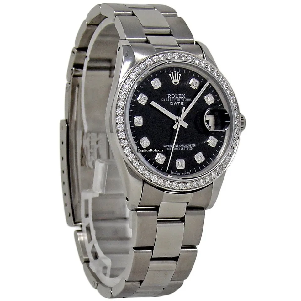 Appealing Replica Rolex Oyster Perpetual Date 15000 Automatic Movement 34mm Steel Case Womens Watch - Image 5