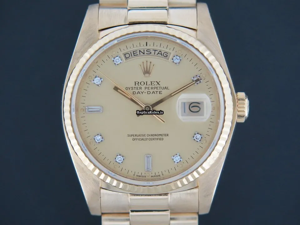 Stylish Replica Rolex Day-date 36 18038 Automatic Movement 36mm Yellow Gold Case Mens/unisex Watch - Image 2