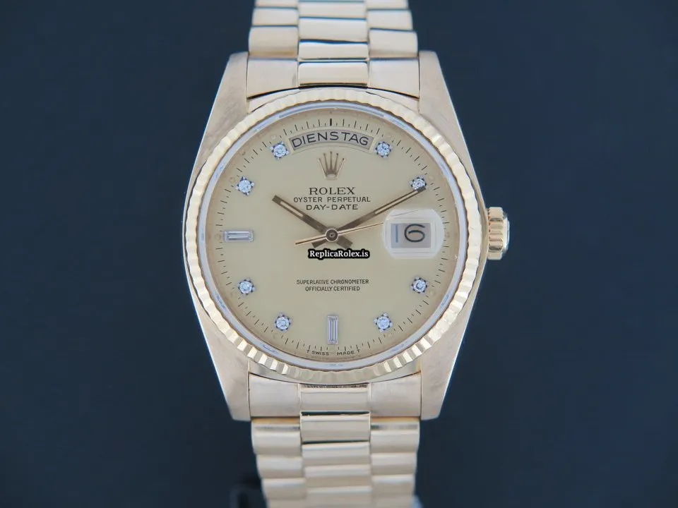 Stylish Replica Rolex Day-date 36 18038 Automatic Movement 36mm Yellow Gold Case Mens/unisex Watch - Image 3
