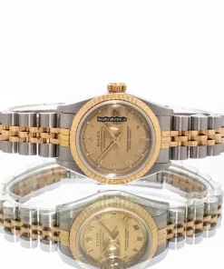 Cool Fake Rolex Lady-datejust 69173 Automatic Movement 26mm Gold/steel Case Womens Watch