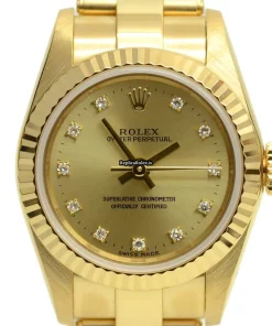 Best Replica Rolex Oyster Perpetual 67198 Caliber 2130 Automatic Movement Yellow Gold Case Womens Watch