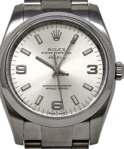 Fabulous Replica Rolex Air King 114200 Caliber 3130 Automatic Movement 34mm Steel Case Womens Watch