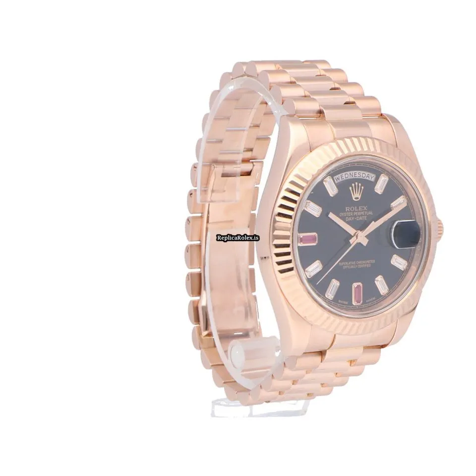 Special Replica Rolex Day-date II 218235 Automatic Movement 41mm Rose Gold Case Mens/unisex Watch - Image 8