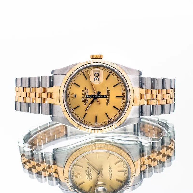 1:1 Replica Rolex Datejust 16233 Automatic Movement 36mm Gold/steel Case Mens/unisex Watch