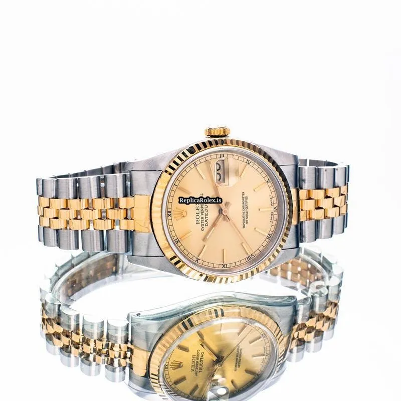 1:1 Replica Rolex Datejust 16233 Automatic Movement 36mm Gold/steel Case Mens/unisex Watch - Image 6