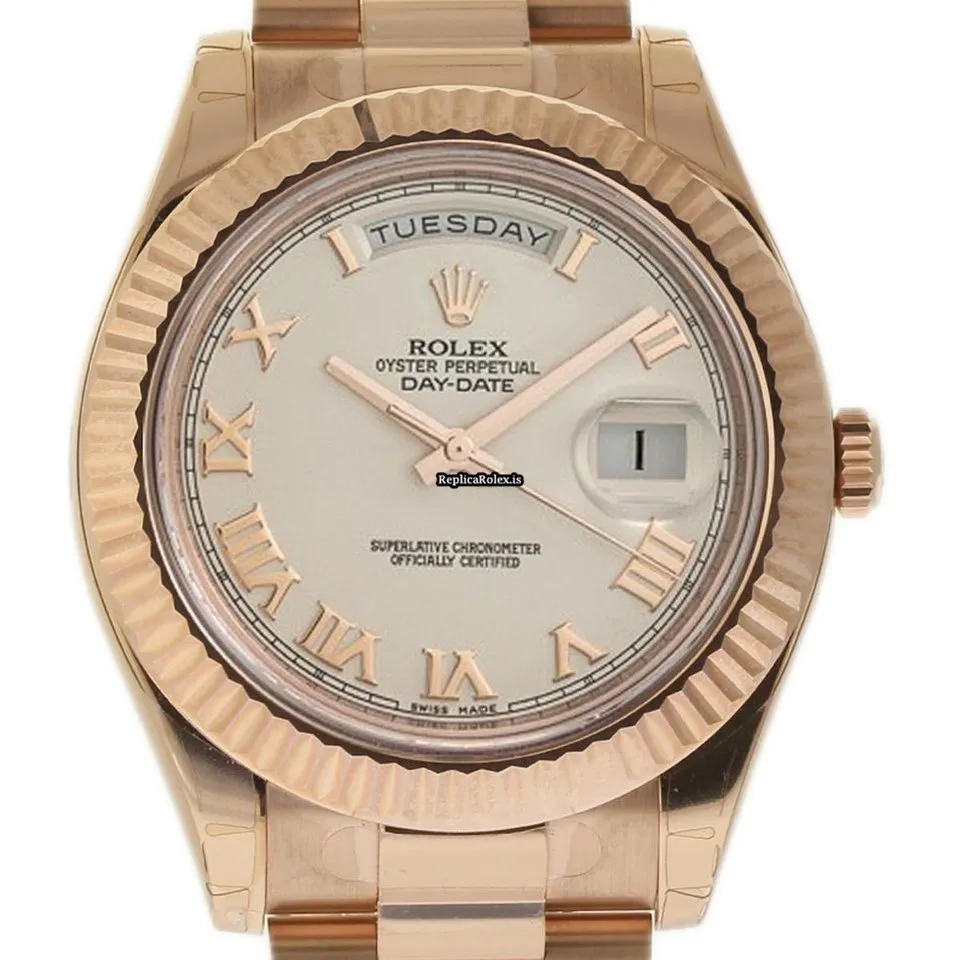 Nice Replica Rolex Day-date II 218235 Caliber 3156 Automatic Movement 41mm Rose Gold Case Mens/unisex Watch