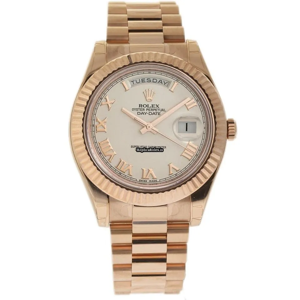 Nice Replica Rolex Day-date II 218235 Caliber 3156 Automatic Movement 41mm Rose Gold Case Mens/unisex Watch - Image 2