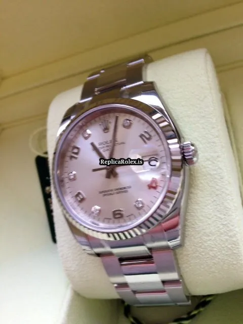 Amazing Fake Rolex Oyster Perpetual Date 115234 Caliber 3135 Automatic Movement 34mm Steel Case Womens Watch - Image 3