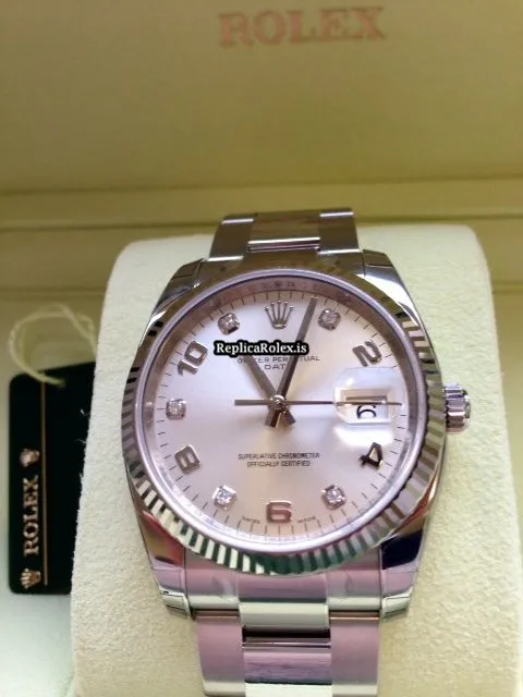 Amazing Fake Rolex Oyster Perpetual Date 115234 Caliber 3135 Automatic Movement 34mm Steel Case Womens Watch - Image 5